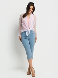 Long-sleeve semi-fitted cardigan