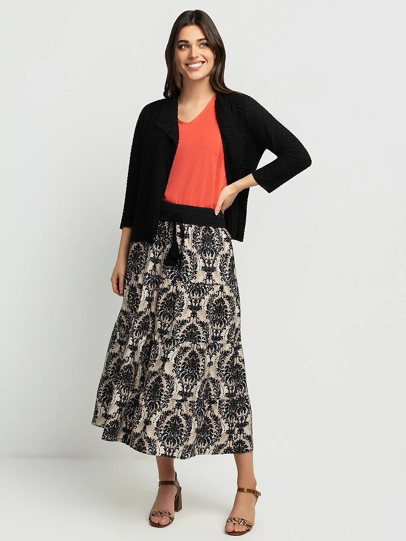 Cardigan semi-ajusté à manches 3/4