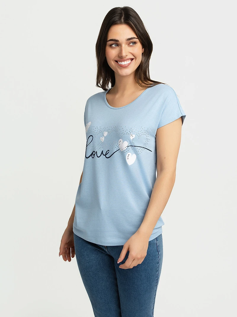 T-shirt semi-ajusté à manches courtes