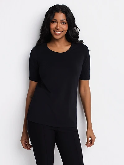 3/4-sleeve semi-fitted t-shirt