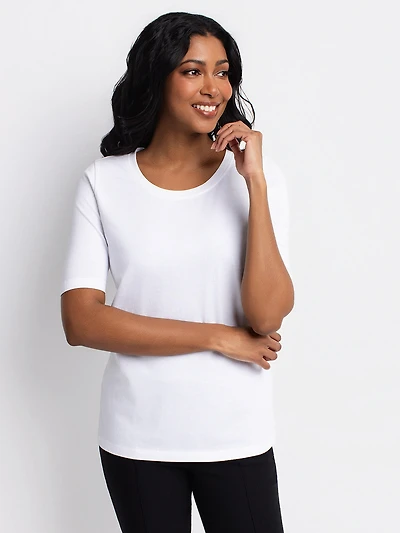 T-shirt semi-ajusté à manches 3/4