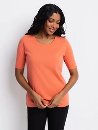 3/4-sleeve semi-fitted t-shirt