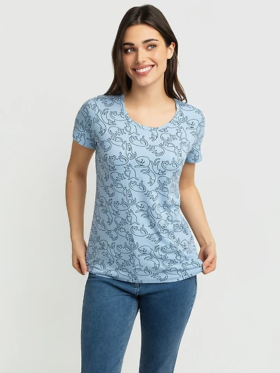 T-shirt semi-ajusté à manches courtes