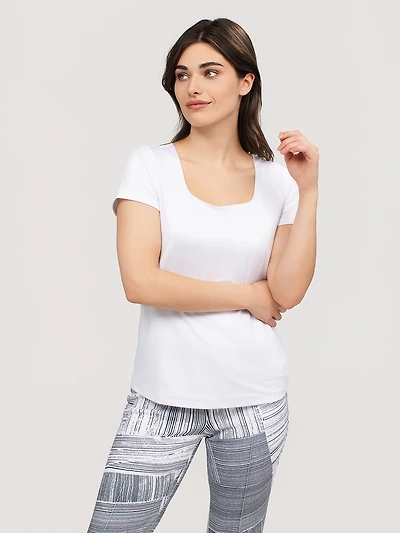 T-shirt semi-ajusté à manches courtes