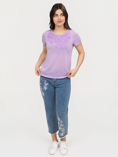 Tunique semi-ajustée à manches courtes