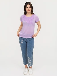 Tunique semi-ajustée à manches courtes