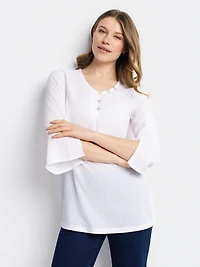 3/4-sleeve semi-fitted tunic