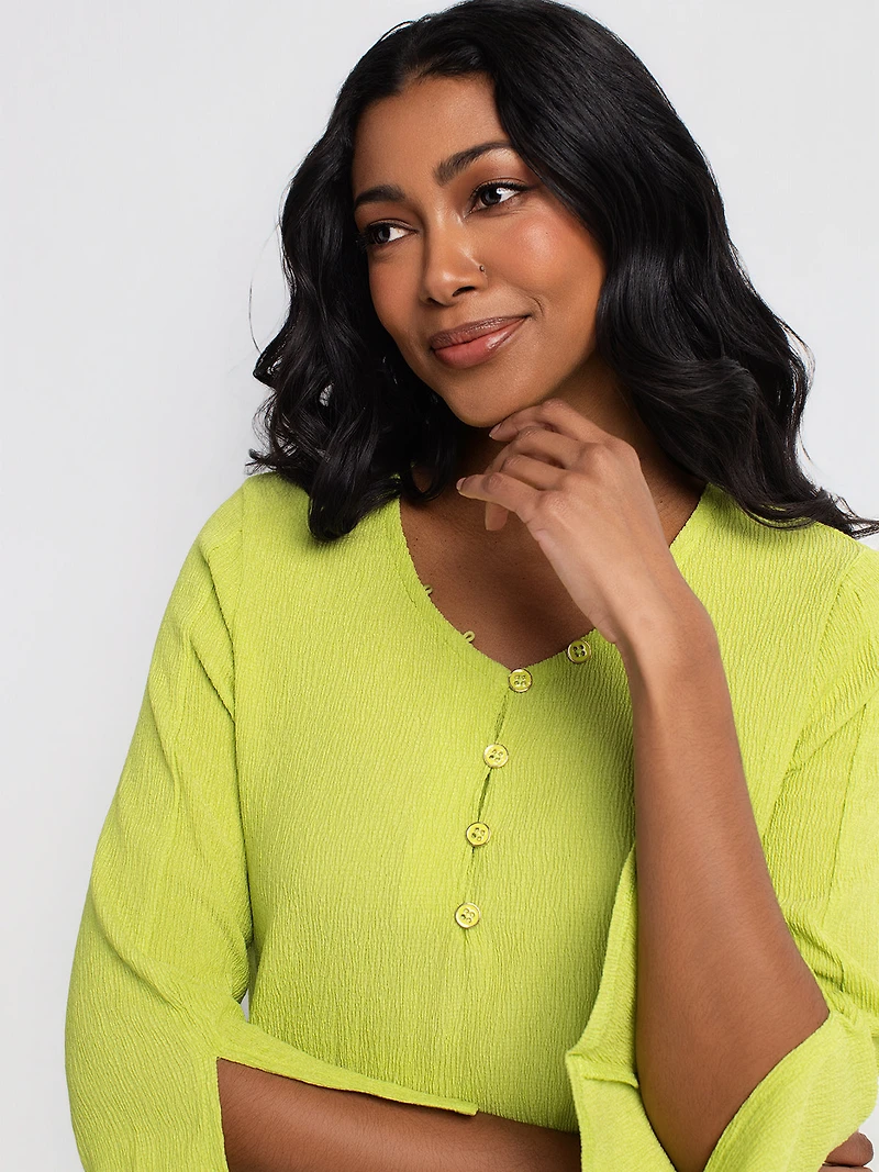 Tunique semi-ajustée à manches 3/4