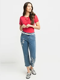 T-shirt semi-ajusté à manches courtes