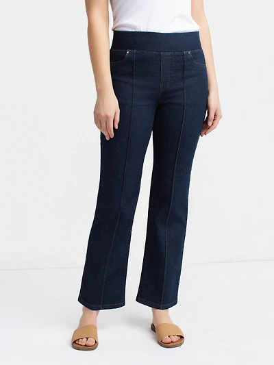 Pantalon denim à jambe évasé