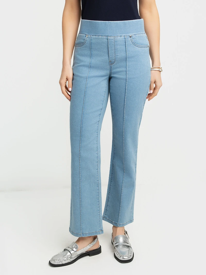 Pantalon denim à jambe évasé