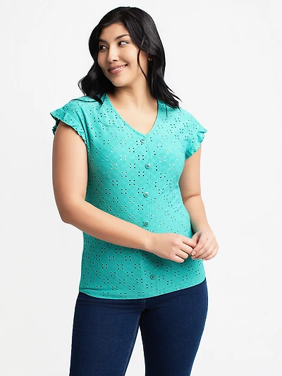 Short-sleeve semi-fitted t-shirt