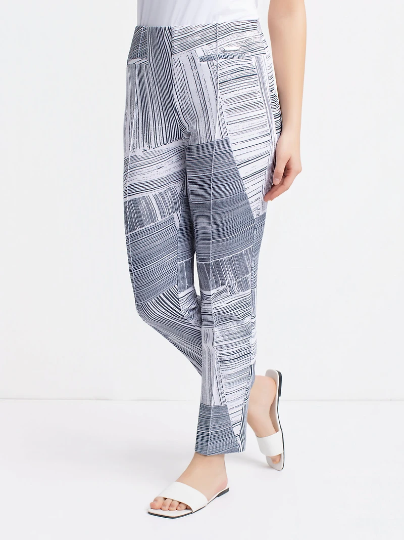 Narrow semi-fitted pull-on dress pant