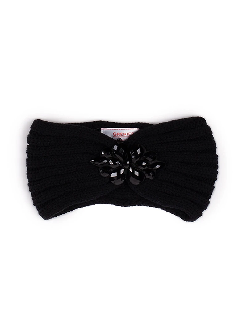 Bandeau tricoté avec perles