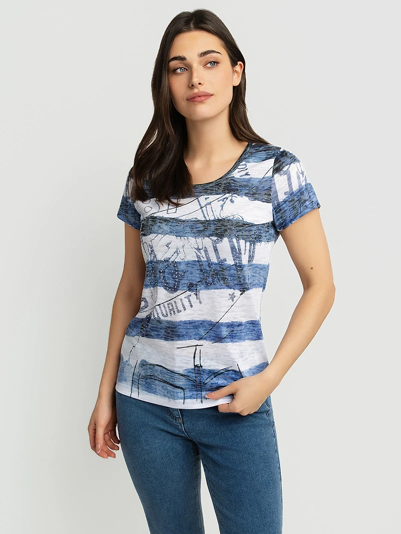 T-shirt semi-ajusté à manches courtes