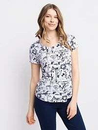 Short-sleeve semi-fitted t-shirt
