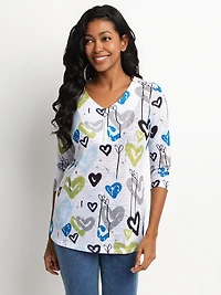 3/4-sleeve semi-fitted tunic