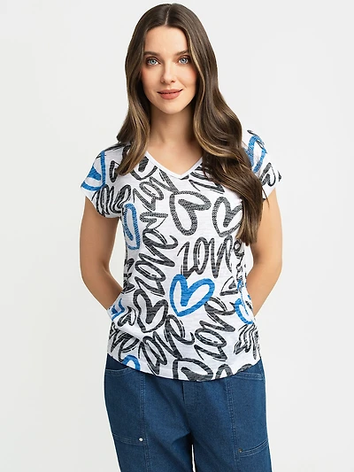 Short-sleeve semi-fitted t-shirt