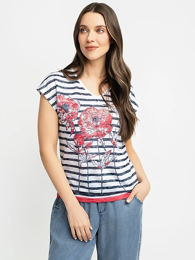 T-shirt semi-ajusté à manches courtes