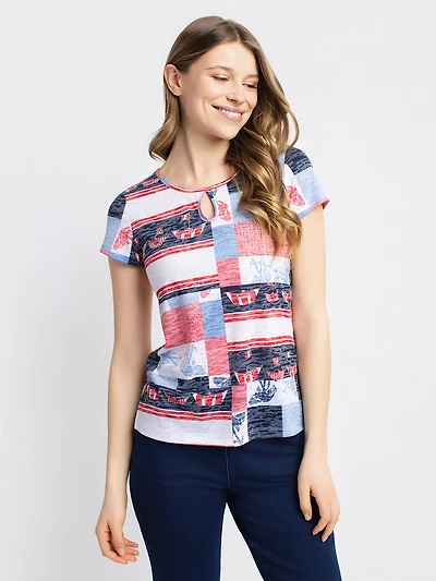 Short-sleeve semi-fitted t-shirt