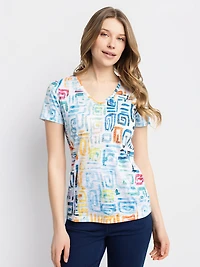 Short-sleeve semi-fitted T-shirt