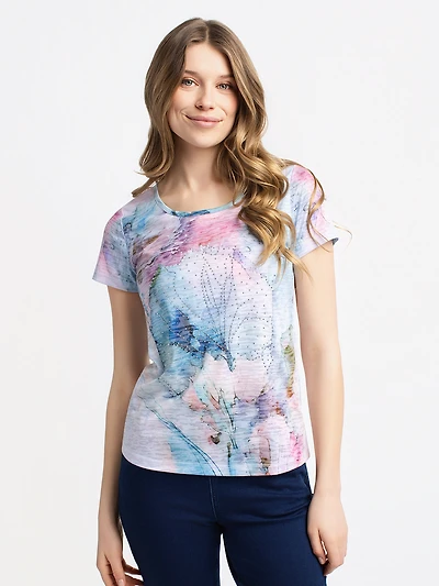 Short-sleeve semi-fitted T-shirt
