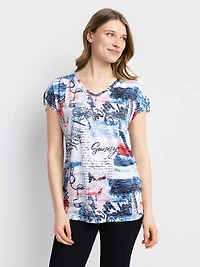 Tunique semi-ajustée à manches courtes