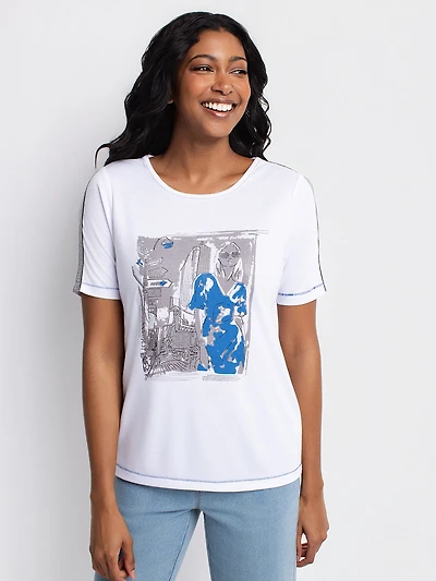 Short-sleeve semi-fitted t-shirt