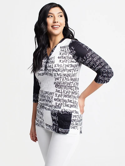 3/4-sleeve semi-fitted tunic