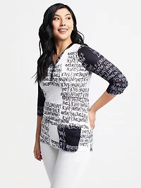 3/4-sleeve semi-fitted tunic