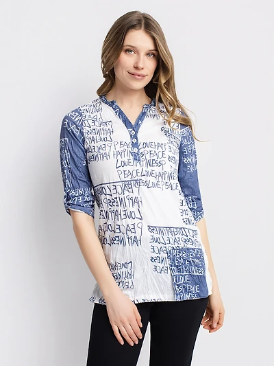 3/4-sleeve semi-fitted tunic