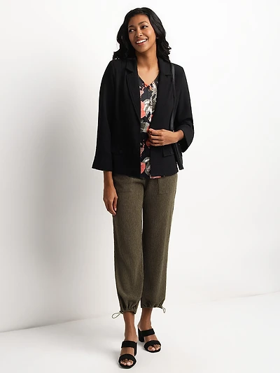 Pantalon skinny 7/8 ajusté en tricot à enfiler