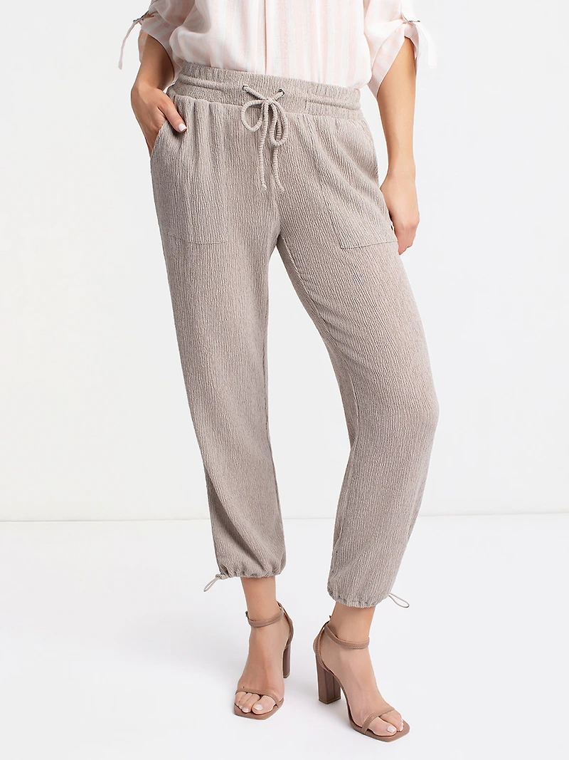 Pantalon skinny 7/8 ajusté en tricot à enfiler