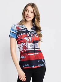 Short-sleeve semi-fitted t-shirt