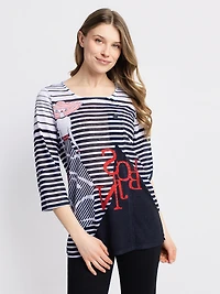 3/4-sleeve loose tunic