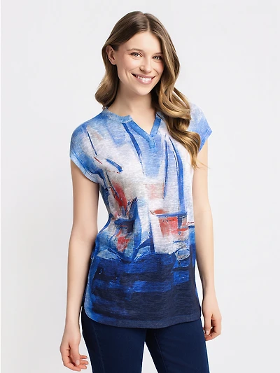 Tunique semi-ajustée à manches courtes