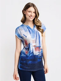 Tunique semi-ajustée à manches courtes