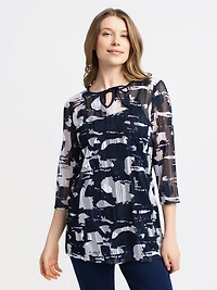 Tunique semi-ajustée à manches courtes