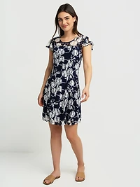 Flared midi knit dress