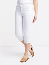 White denim capri pants