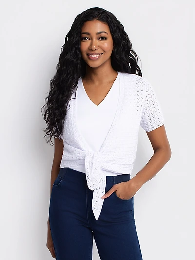 Cardigan ouvert à manches courtes