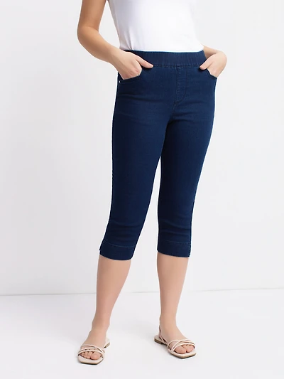 Stretch denim capri