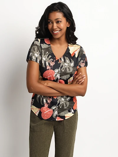 T-shirt semi-ajusté à manches courtes