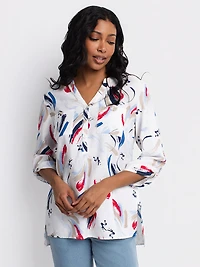 Blouse longueur tunique ample à manches 3/4