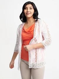 Cardigan semi-ajusté à manches 3/4
