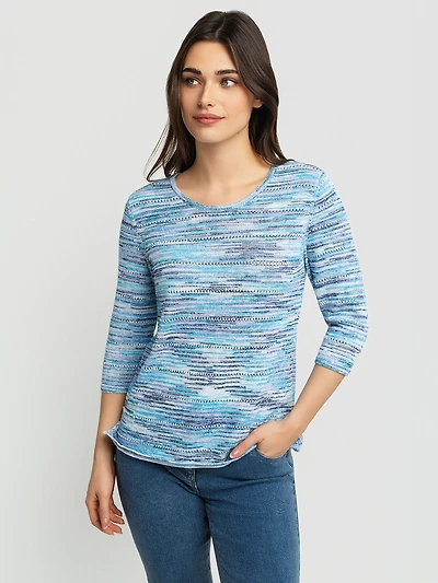 3/4-sleeve pullover sweater