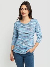 3/4-sleeve pullover sweater