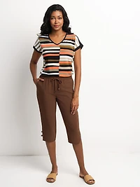 Capri droit décontracté à enfiler