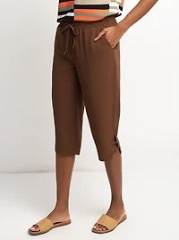Capri droit décontracté à enfiler