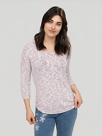 3/4-sleeve pullover sweater